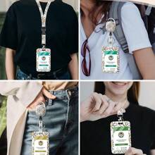 1pc Versatile & Multi-Pattern English ID Card Lanyard, 20.91 Inch (53.1 Cm) Simple & Fashionable Detachable Neck Strap For Teachers, Nurses, Daily Use, Office Supplies - White Flower, Pink Stay Arrow, Rainbow Flower Styles,School Supplies,Back To School