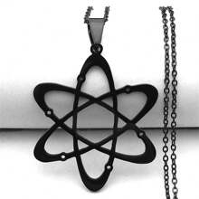 Carbon Atom Physics Chemistry Pendant Necklace For Women Men Stainless Steel Science Chemical Chain Jewelry - Necklace - View 9