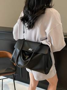 Solid Color Fashionable PU Leather Women's Crossbody Bag, Versatile & Spacious Shoulder Bag, Minimalist & Elegant Design Suitable For Office Ladies, University Students, Career Women, Business Trips, Parties, Outdoor Activities, Birthday Gifts