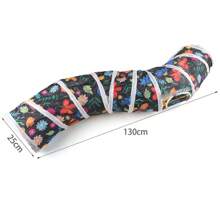 1pc Foldable Cat Tunnel Carrot Flower Fruit Printed Durable Cat Pass Play Tunnel Cat Toy For Cat Dog Interactive Play Tent Rabbits Guinea Pigs Indoor/Outdoor Pet Playhouse Puzzle Exercising Hiding Training Supply - Multicolor - View 10