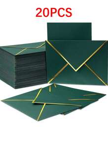 10/20 chiếc phong bì mời nhiều màu sắc (cỡ lớn), phong bì tự dính, thích hợp cho lễ tốt nghiệp, tiệc tùng, tiệc mừng em bé, thiệp cưới, phong bì thiệp chúc mừng viền vàng hình chữ V, thiệp thành viên, cũng thích hợp cho Halloween, Lễ Tạ ơn, Giáng sinh và các dịp khác. - Nhiều màu - Xem 17