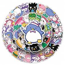 Sanrio 50 Piece Cartoon Cute Freehand Sketching Sanrio Mix Mobile Phone Waterproof Stickers Suitcase Laptop Guitar DIY Stickers