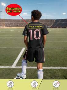 [Custom Product] Personalized Name Argentina National Team #10 Youth Soccer Jersey Set - Polyester Crew Neck Top And Shorts, Suitable For Boys' Sports Training And Casual Wear, Perfect For Outdoor,Multi-Functional,Ornamental,Letter,Stylish,Modern,Colorful,Cute,Adorable,Casual,Custom,Personalised,Unique,Customized,Ideal Gifts For Him,Ideal Gifts For Her