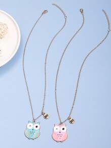 Bộ 2 dây chuyền BFF hình cú hoạt hình dành cho bé gái, dây chuyền đôi bạn thân dễ thương, quà tặng cho chị gái - Nhiều màu - Xem 5