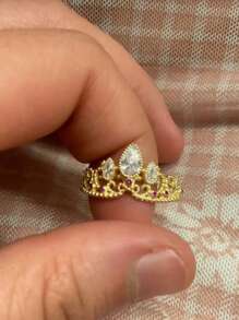 1 Nhẫn Vương Miện Rapunzel Nhẫn Công Chúa Dành Cho Người Phụ Nữ Thời Trang Cưới Phụ Kiện Trang Sức Mạ Vàng Nhẫn Có Thể Điều Chỉnh Quà Tặng Cho Đám Cưới Của Cô Hoàng Gia Tiaras - Vàng - Xem 4