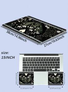 Un set de funda para portátil de 15 pulgadas con lindo diseño de flores para portátiles, MacBooks