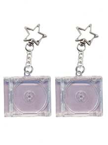 Acrylic Keychain, Vinyl Record Box, Celebrity Album, Concert Merchandise, DIY Pendant, DIY NFC Record Keychain, Star-Shaped Clasp, Alloy Spring Clasp, Bag Pendant, Earphone Pendant, Mini CD Box Album Record Keychain, DIY Acrylic Keychain, Fan Merchandise Album Mini Pendant, Birthday Party Gift, Mother's Day Gift, Fan Merchandise Gift - Clear - View 14