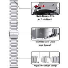 Stainless Steel Watch Band And Protective Case For Samsung Galaxy Watch 7 FE 6 5 4 (44mm/40mm) Replacement Stainless Steel Watch Strap Scratch-Resistant Protective Tempered Glass Case Combo, Ideal Gift For Couples