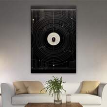 1 Piece Home Wall Decor Framed Canvas A Large Black Square Symbol Pattern Canvas Wall Art Paintings For Living Room - Canvas Framed Print Wall Artworks Bedroom Decoration Office Wall Decor