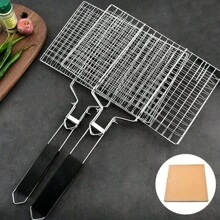 Panier de grillage en acier inoxydable antiadhésif 304, tapis de grille pour barbecue pour la viande, les légumes, les steaks, le pique-nique, les outils de barbecue