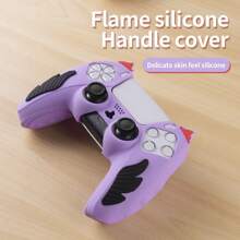 Funda protectora de silicona para el controlador de juego P5, diseño antideslizante con llamas, resistente a arañazos y caídas, accesorios para consolas de juegos