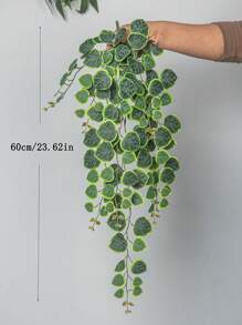 Kmitang 1 pieza (excluye maceta) Planta colgante artificial de 60-80cm, decoración de pared de hojas de eucalipto de dinero de plástico tropical, adecuada para boda, hogar, jardín, decoración de balcón - Multicolor - Ver 14