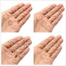 20 chiếc Trăng Sao Thả Trái Tim Hạt Charm Nhỏ Vàng Mặt Dây Thép không gỉ Mở Bezels Rỗng Khung Khuôn Viền DIY Trang Sức làm - Mặt dây chuyền nhỏ bằng thép không gỉ - Xem 3