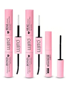 3支/2支套装，10毫升粘合封层液，4.5毫升卸妆液，睫毛嫁接胶水，睫毛粘合封层液，单根睫毛粘合封层液，超强DIY睫毛嫁接胶水，簇状睫毛胶水，二合一粘合封层液，簇状睫毛胶水 - 粉色 - 查看 12