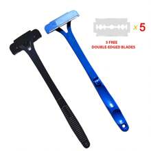 Back Shavers Men, Hair Removal Body Shaver - Extra-Long Handle Trimmer, Wet Dry Shave,Extendable Back Scratcher For Body, Head, Feet, And Legs – Premium Heavy-Duty, Collapsible Scratcher For Men & Women – Long Folding Handle, Portable For Travel