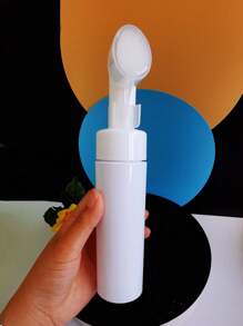 1 Peça Frasco de Espuma de 100/200ml, Frasco de Viagem, Frasco Dividido, Recipiente, Bomba, Massagem, Escovação, Cabeça de Escova de Silicone, Limpador Facial, Mousse, Cosméticos de Limpeza, PET, Plástico Macio Vazio