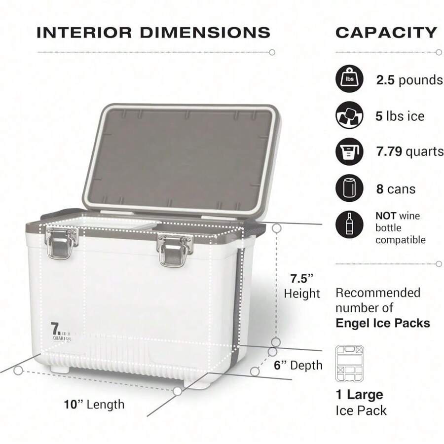 Air Tight, Drybox Cooler And Small Hard Shell Lunchbox For Men And Women