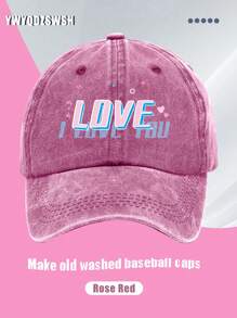 1pc Vintage American Casual Printed Baseball Cap, Unisex, Suitable For Daily Commute, Travel, Dating, Korean Retro Washed Small Peak Hat, Multiple Colors Available, Fits EU/US Style - Multicolor - View 3