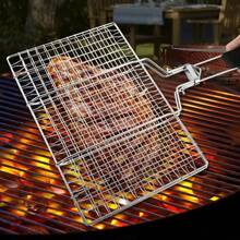 Panier de grillage en acier inoxydable antiadhésif 304, tapis de grille pour barbecue pour la viande, les légumes, les steaks, le pique-nique, les outils de barbecue