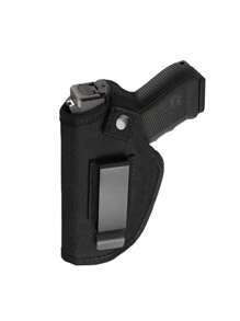 1 件多功能隐蔽式腰带枪套 - 适用于左手和右手、紧凑型和微型手枪、可调节、1000D 尼龙材料、安全按扣闭合