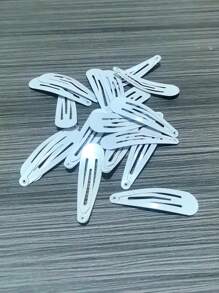 10-100个/批白色简约金属Bb发夹5厘米适合日常佩戴节日休闲、发饰、发夹发夹爪夹发夹、学校用品 - 白色 - 查看 4