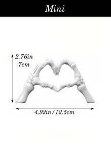 1 pièce Statuette de geste de la main pour bureau, ornements d'amour, statue de crâne de couple, décoration de mariage et de maison créative pour le bureau, figurines en forme de cœur pour étagère de salon, table de café, centre-pièce, convient pour la décoration de la maison, de la chambre, du bureau et des étudiants, le meilleur cadeau de Noël, cadeau de la Saint-Valentin en hiver
