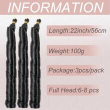 3 Pcs Synthetic French Curl Braiding Hair 22 Inch Loose Wave Braiding Hair Extensions Pre Stretched Crochet Braids For Women