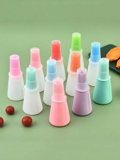 1pc/3pcs Silicone Oil Brush With Bottle, Brush For Air Fryer, Pancake, Grill, Baking, Oil Control With Heat Resistant Brush