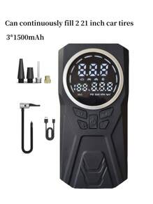 便携式汽车应急启动器，带空气压缩机，500A 150PSI 汽车电瓶增压器（6.0L 汽油/6.0L），12V 汽车电瓶应急启动线，带 LED 灯和 LCD 显示屏 - 彩色 - 查看 13