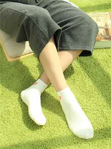 1/5/10 Pairs Heart Design Short Socks, Thin Breathable Ankle Socks, Versatile For Women, Suitable For Daily Wear - Multicolor - View 6