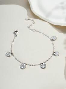 Office To Party Gold Chain Set | Mirror CZ Disc Pendant | Stackable Minimalist Jewelry - Gold - View 7