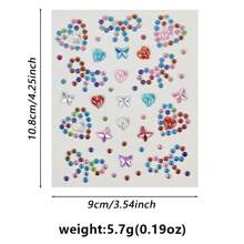 Y2K-Inspired 1PC Bohemian Style Rhinestone Face Stickers, Resin Crystal Body Gems For Music Festivals, Carnival, Holiday Parties, DIY Star & Moon Shimmer Adhesives Gifts For Eid, Carnival/Mardi Gras/Masquerade