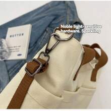 时尚简约纯色帆布包新款大学生单肩斜挎包女士休闲多功能单肩托特包