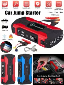 Avviatore di emergenza per auto - Torcia a LED e caricabatteria per auto - Luce a LED per emergenze - Per auto, motocicli, camion, SUV - Per proprietari di auto e preparazione per emergenze - Regalo perfetto per assistenza stradale