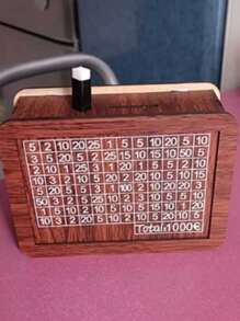 1pc Wooden Money Saving Box, Creative Craft Gift (Money Box Comes With 1 Erasable Pen)