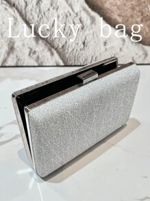 1 件时尚银色水钻手拿包奢华女士婚礼派对手提包百搭礼服镶钻婚礼晚会手机包，非常适合派对、婚礼、舞会、晚宴/宴会