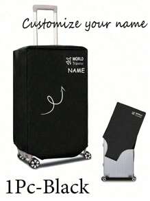 Personalized Travel Luggage Cover- Customizable Non-Woven Luggage Protection Dust Cover With Name Or Text Customization, Trolley Case Protective Cover, Waterproof Anti-Scratch Suitcase Cover, Not Included Suitcase Travel Essentials School Back To School School Supplies Holiday Camping Holiday Essentials Vacation AccessoriesPerfect For Travelers, Students, Families, And Campers, Ideal Personalized Travel Accessories