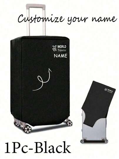 Personalized Travel Luggage Cover - Customizable Non-Woven Fabric Luggage Dust Cover With Name Or Text, Suitcase Protector, Waterproof Scratch-Resistant Luggage Cover (Luggage Not Included), Travel Essentials, Back To School Supplies, Holiday Camping, Vacation Must-Haves, Vacation Accessories, Ideal For Travelers, Students, Families, And Campers, Perfect Personalized Travel Accessory