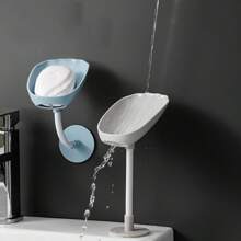 3Pcs Multi-Color Wall Mount Soap Dish Set, Plastic Shell Shaped Soap Holder, Draining Soap Tray, Bathroom Soap Storage Rack, Bathroom Accessories, Bathroom Storage & Organization, No Drilling Required, Suitable For Kitchen Sink Bathroom Accessories Bathroom Tools - Multicolor - View 5