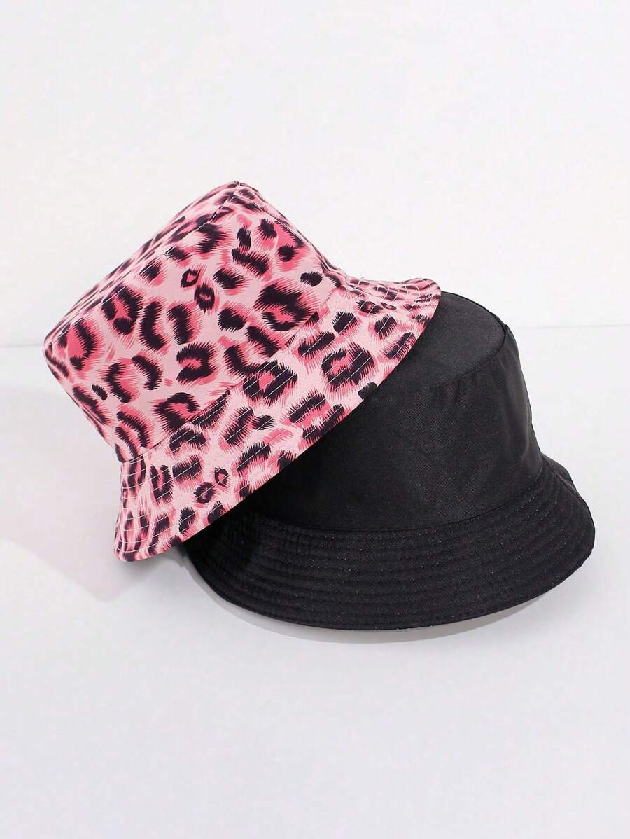 1pc New Leopard Print Bucket Hat, Reversible Bucket Hat For Men & Women Spring/Summer Outdoor Casual Sun Protection - Outdoor Bucket Hat - View 1