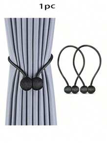 1 件磁性窗帘绑带，带绑带绳，耳机形窗帘夹，无钻孔窗帘固定器 - 彩色 - 查看 8