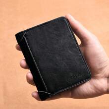Men's Wallet Short High Puality PU Leather Purses Three Fold Wallets Credit Card Bags Multi Functional Bag For Men Wallet Mini Wallet Purse Wallet Men Wallet Leather Small Wallet Wallet - Black - View 2