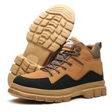 Hiking Boots Plus Size Men's Classic Steel Toe & Puncture Proof Safety Shoes Comfy Non Slip Durable Industrial & Constructional Footwear - 薑色 - 查看 5