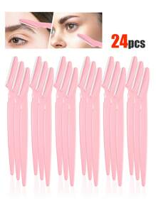48/24/12/6/3/1 Pcs Multi-Color Eyebrow Trimmer & Shaver, Callus Remover, Body Hair Trimmer & Facial Eyebrow Razor Set With Long Handle Safety Blades And Precision Guards, Eyebrow Grooming Tool For Home Or Travel Use,Giveaways,Travel,Cheap Stuff,Travel Essential - Multicolor - View 10