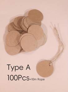 25/50/100/300pcs, Kraft Gift Tags With 10m Jute Rope, Blank Merchandise Price Hanging Tags, Bulk Brown Tags For Wedding, Birthday, Holiday, Party Favors, Arts And Crafts Packaging, DIY Gift Decoration Tags, Hanging Decor.Christmas Gift Labels, Valentine's Day Gift Labels, Party Gift Labels. - Brown - View 8