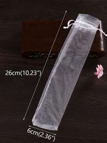 5/10 件白色欧根纱手扇袋、带抽绳的折叠扇袋、欧根纱礼品袋、带抽绳的网眼礼品袋、透明保护袋、珠宝礼品袋，适用于生日、婚礼派对、周年纪念、婚礼礼品、父亲节、母亲节礼品、节日礼品、派对礼品、手工手提袋、DIY 礼品袋、生日派对礼品袋、礼品盒