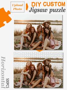 Rompecabezas personalizado DIY con 500 piezas, Rompecabezas personalizados a medida a partir de fotos para adultos, Regalos de cumpleaños personalizados para fiestas, Piezas de familias que encajan en el juego de descompresión PTDDZB07 - Multicolor - Ver 1