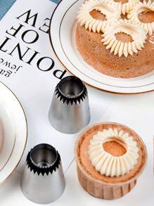 2PCS/4PCSLarge Piping Tips Set Giant Grade Stainless Steel Decorating Nozzles For Cookies Cake And Icing Extra Large Writing And Ruffle Tips Baking Supplies Kit For Pastry Cupcakes Decoration - Romiya Cake Mouth - View 6