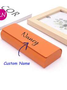 1 Customizable Personalized Signature Glasses Case In Multiple Colors - Portable, Waterproof And Dustproof Glasses Frame, Compact Plastic Storage Box, Fashionable Glasses And Glasses, Glasses Case ABS Plastic (ABS Resin) Personalized Glasses Case Gifts For Men