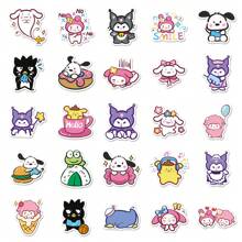 Sanrio 50 Piece Cartoon Cute Freehand Sketching Sanrio Mix Mobile Phone Waterproof Stickers Suitcase Laptop Guitar DIY Stickers